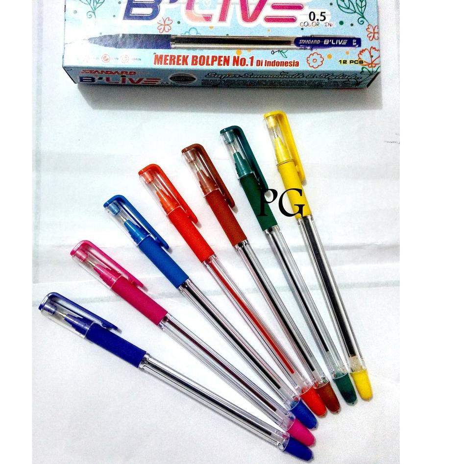 ZEBPJJ Standard B-Live 0.5 Color Ink / Pulpen Standard Warna-Warni PER LUSIN ™ (Produk Keren)