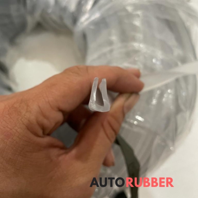 Karet List U Jepit Kaca Plat Bening Putih Transparan 4 Mm Mili