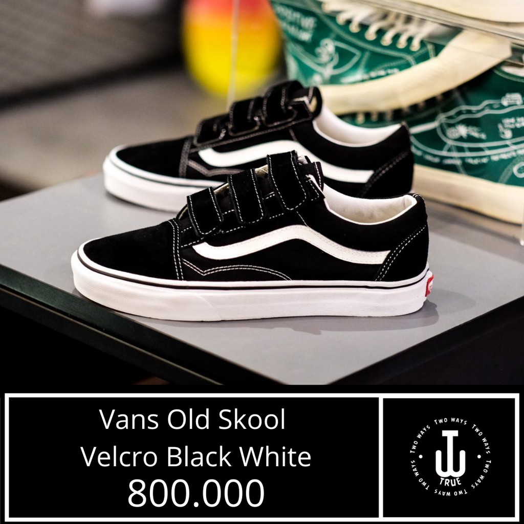velcro black and white vans
