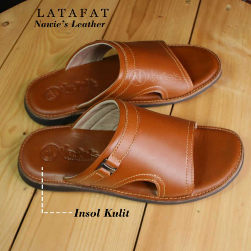 [NAWIES LEATHER] SANDAL KULIT PREMIUM - SANDAL DOUBLE LAPISAN KULIT - LATAFAT SANDAL KULIT ASLI - GA