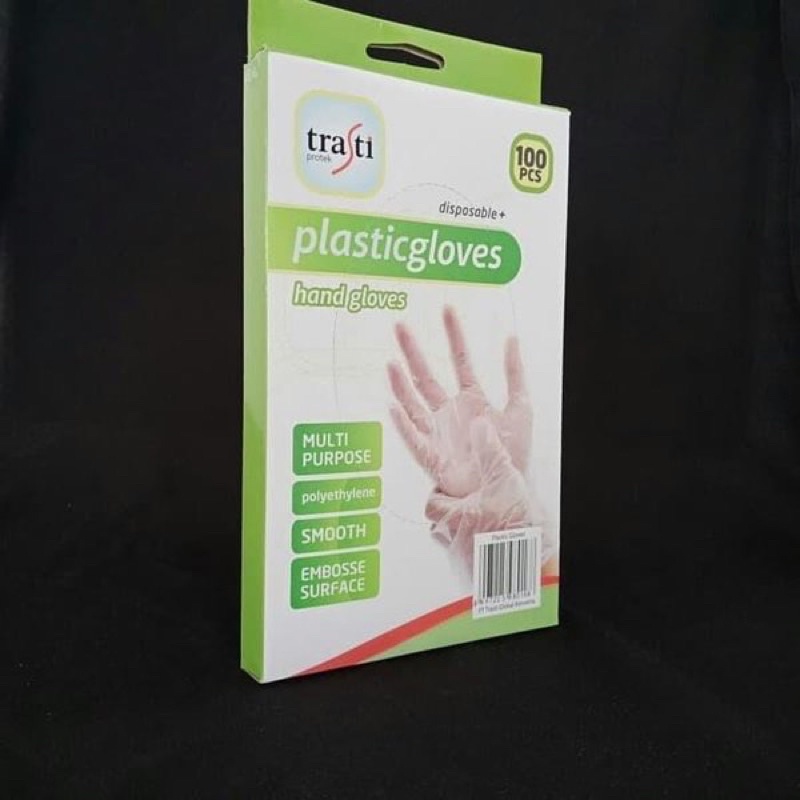 SARUNG TANGAN PLASTIK PLASTIC GOVES HAND GLOVES TRASTI ISI 100