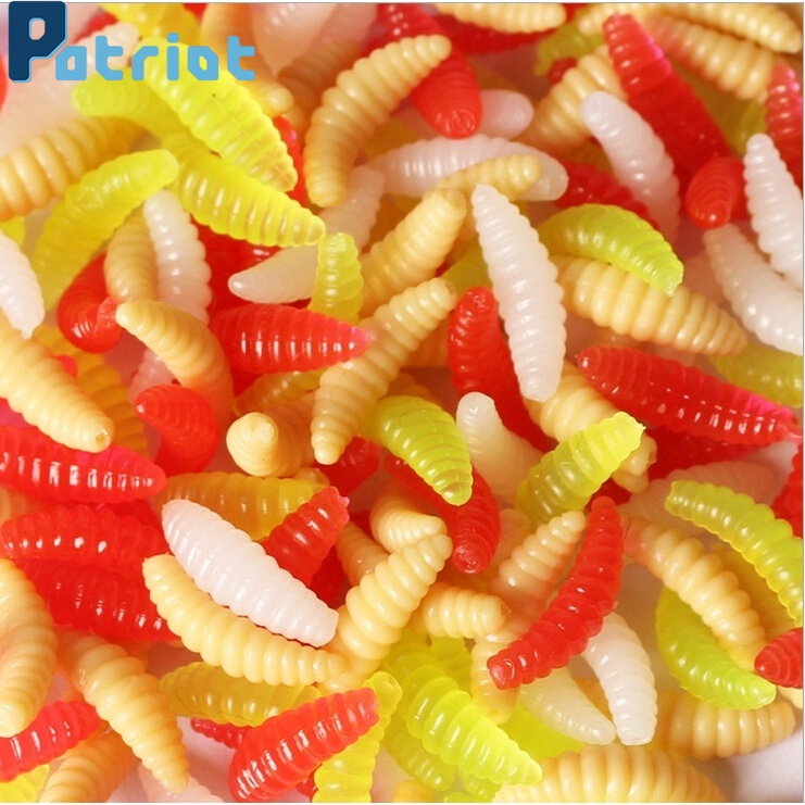 (50 Pcs) Umpan Pancing Soft Bait Bentuk Cacing Imitasi Ukuran 2cm (5 Warna Pilihan)