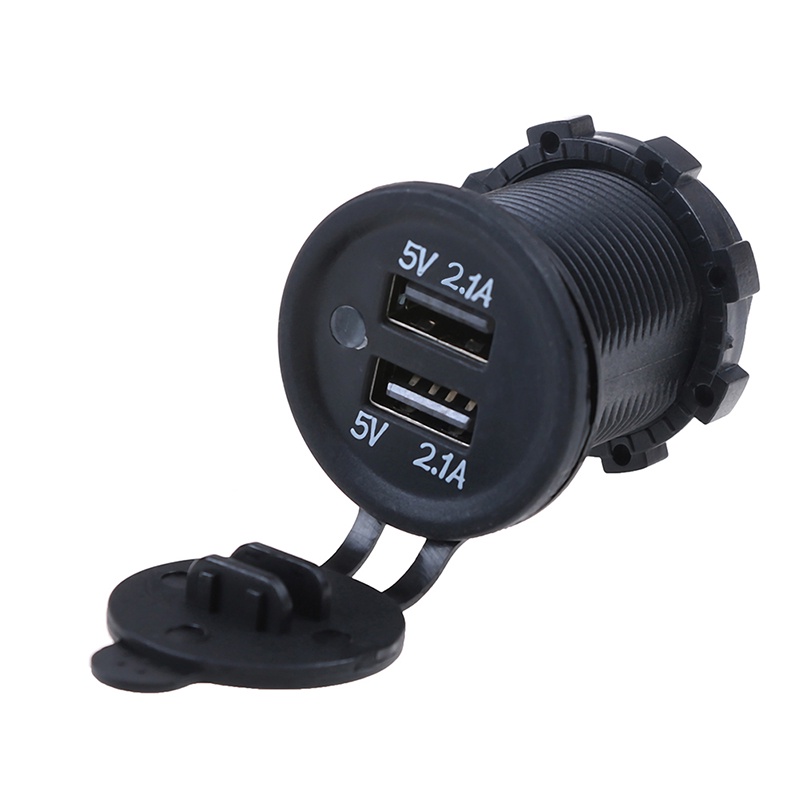 {LUCKID}Dual 2 USB outlet 1A &amp; 2.1A port socket charger for car boat motorcycle 12 volt