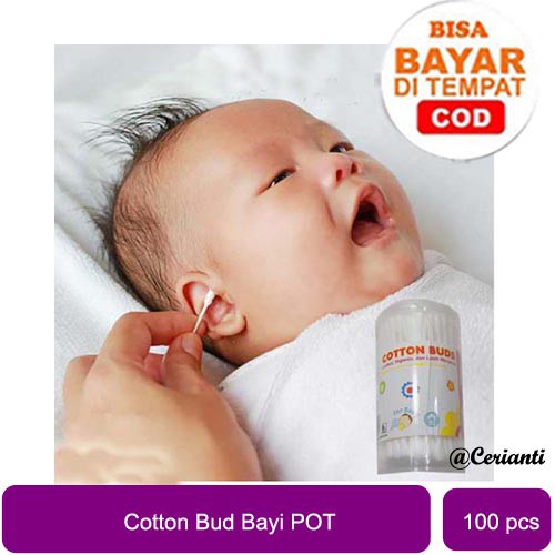 TS Cotton Bud Bayi | Korek Kuping Kapas Kotak 100Pcs