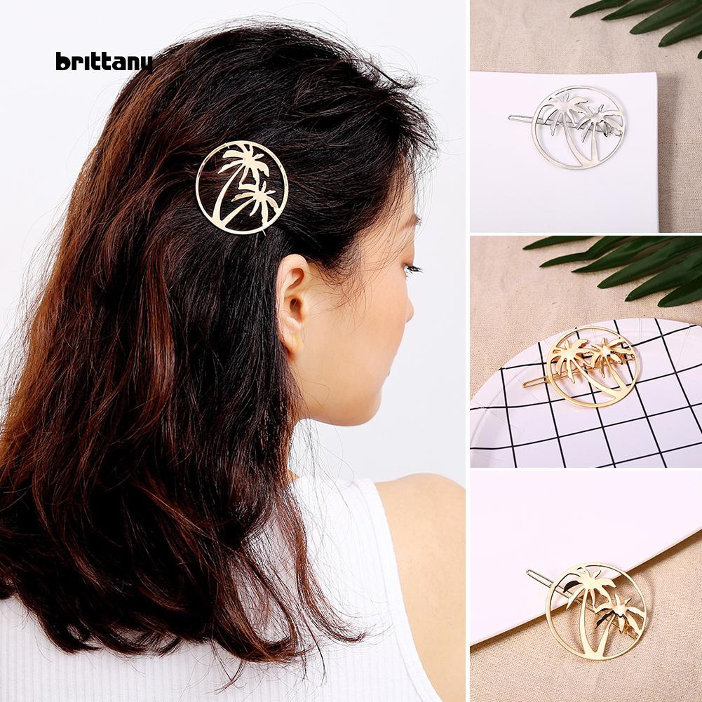 Bri Fashion Hollow Coconut Tree Women Hair Side Clip Hairpin Bobby