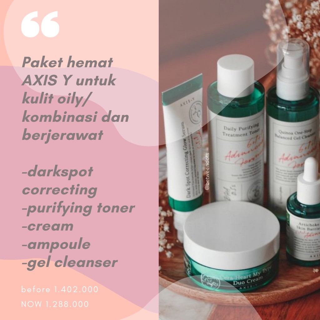 (PAKET BUNDLING) AXIS Y/ AXIS-Y/ Axis Y/ Axis-Y Cleanser Toner Ampoule Dark Spot Glow Serum Cream - 