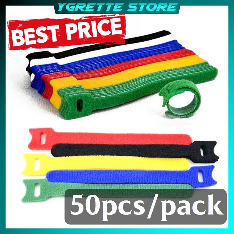 YGRETTE - Yoss Velcro Strap Cable Management 12 x 150 mm 50 PCS - YS50 - Multi-Color PERAPI KABEL KRETEKAN KREK