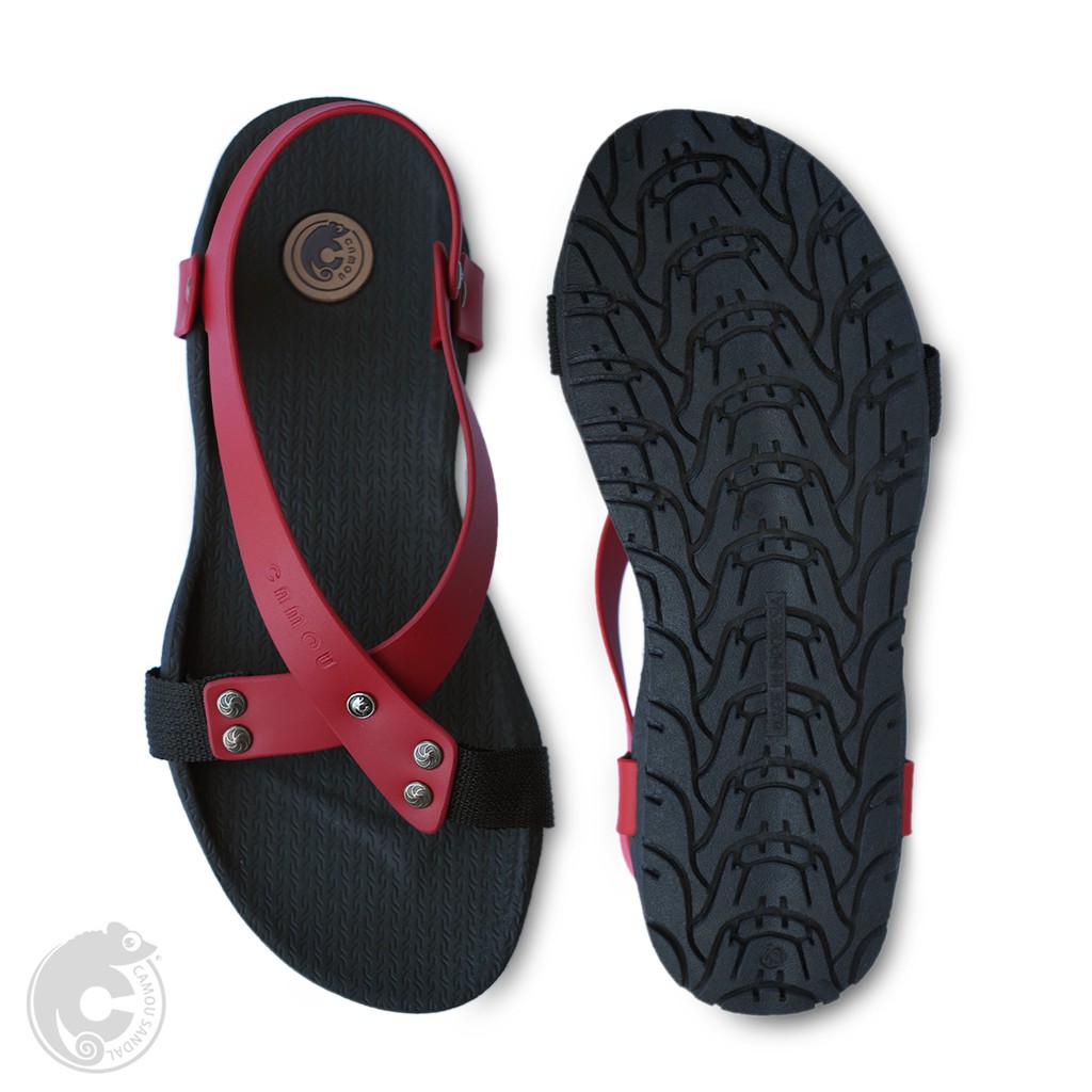 CAMOU - Borneo Red - Sandal Gunung Sandal Tali Pria Anti Slip