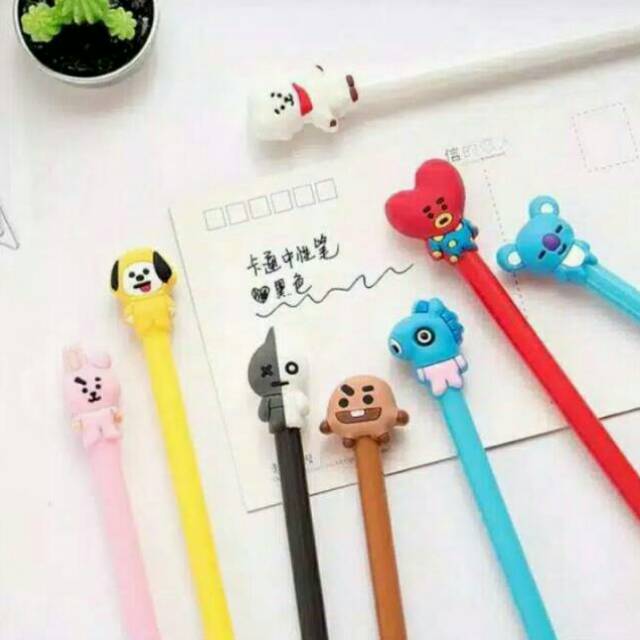 

Pen gel kerakter bts terbaru isi 12 pcs