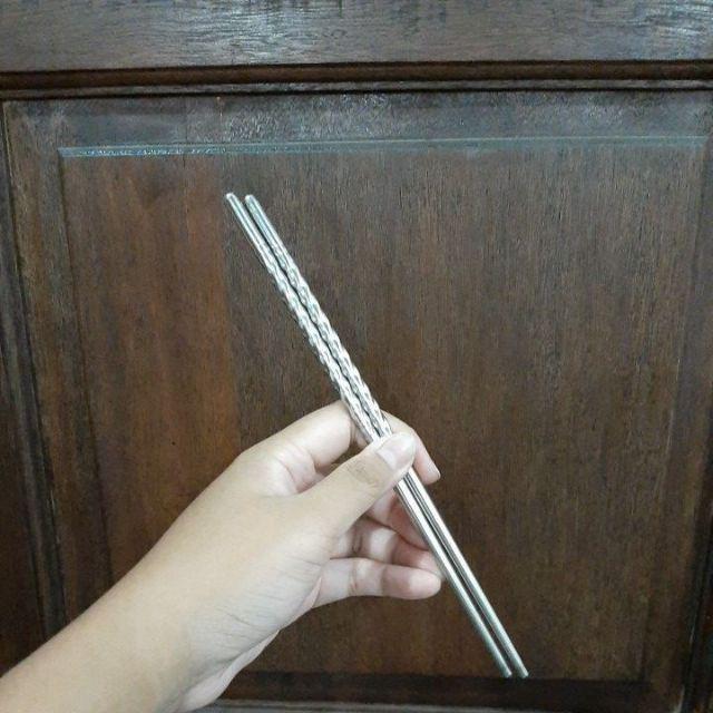 10 Pasang Sumpit Stainless - Polos / Chopsticks