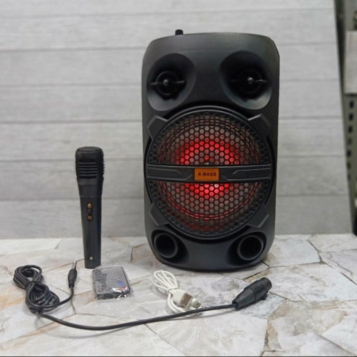 speaker karaoke portable bonus mic fleco 6610 fleco 6.5