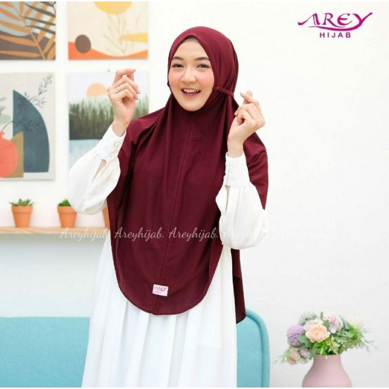 { ORIGINAL AREY HIJAB } Bergo Selly Bergo No Pad Bergo Tali