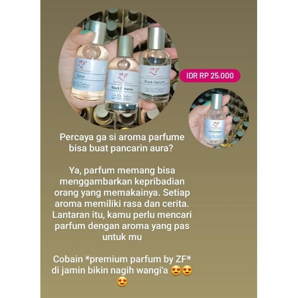 Parfum ZF Premium 30ml Non-Alkohol Tahan 24Jam Pria&amp;Wanita