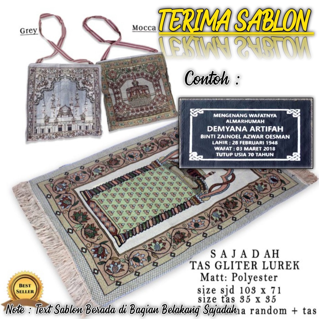 SAJADAH LUREK TAS GLITER PLUS SABLON