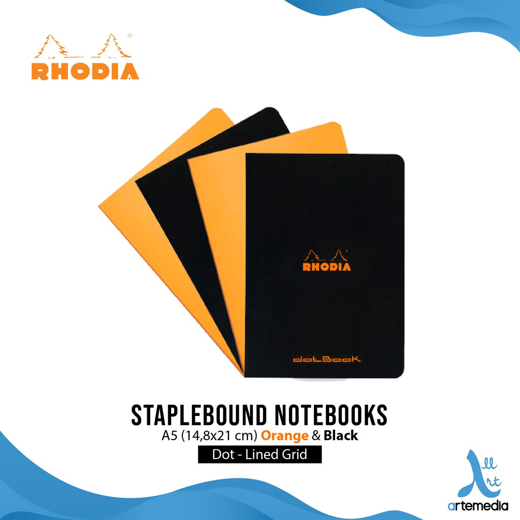

Rhodia Staplebound A5 Coated Card Cover Notebook Buku Catatan