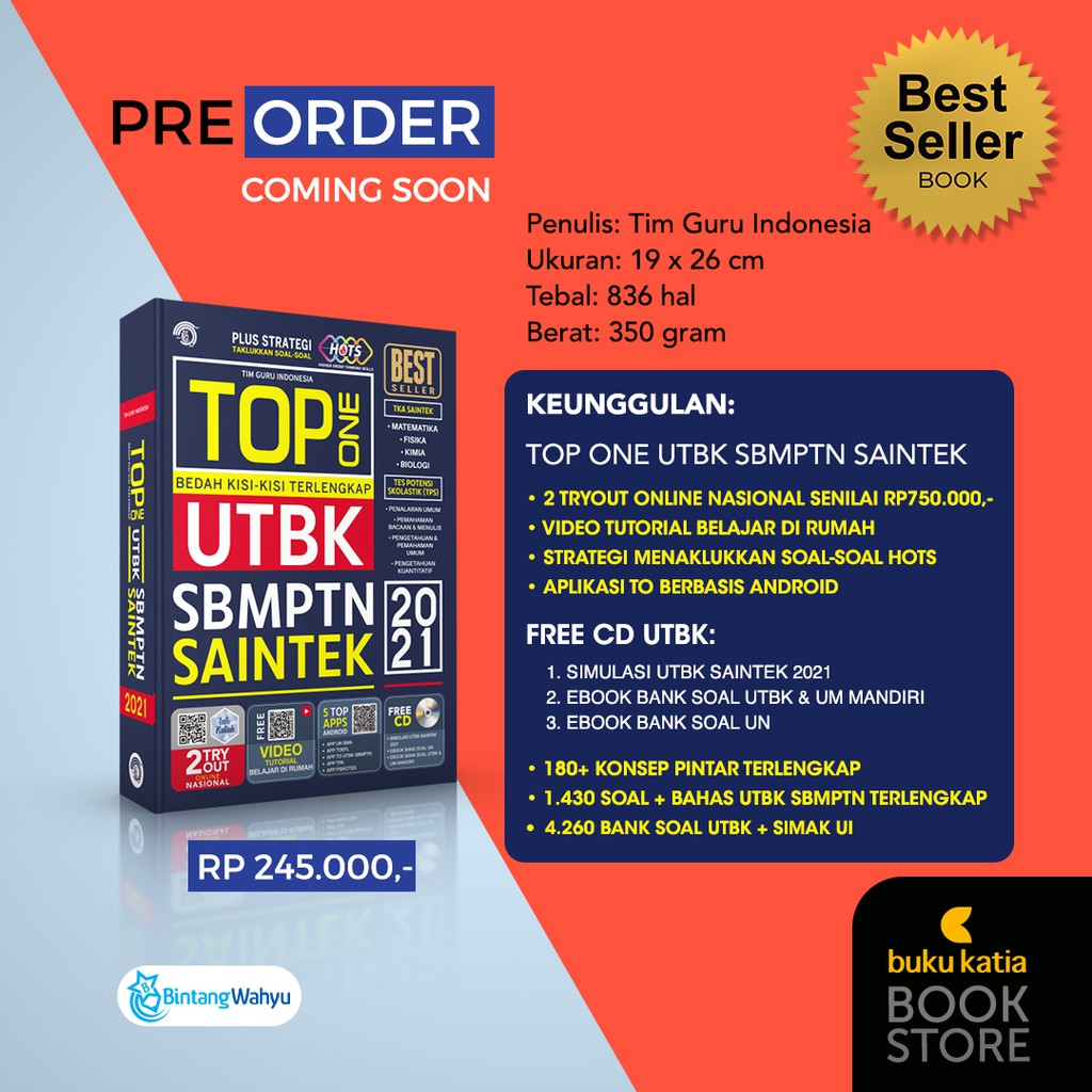 TOP ONE SBMPTN SAINTEK 2021 + CD (READY)