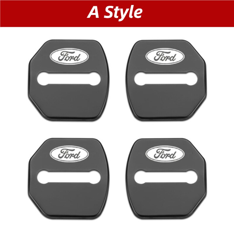 4pcs Cover Pelindung Kunci Pintu Mobil Ford Mustang Kuga Mondeo Party S-Max C-Max Bahan Stainless Steel