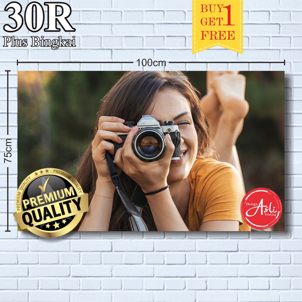 Cetak Foto Besar 30R (75x100)cm + Bingkai (Buy 1 Get 1)