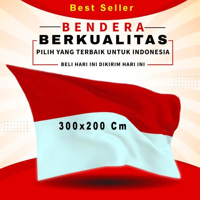 <<<<<] Bendera Indonesia Merah Putih Kain Ukuran 300 x 200
