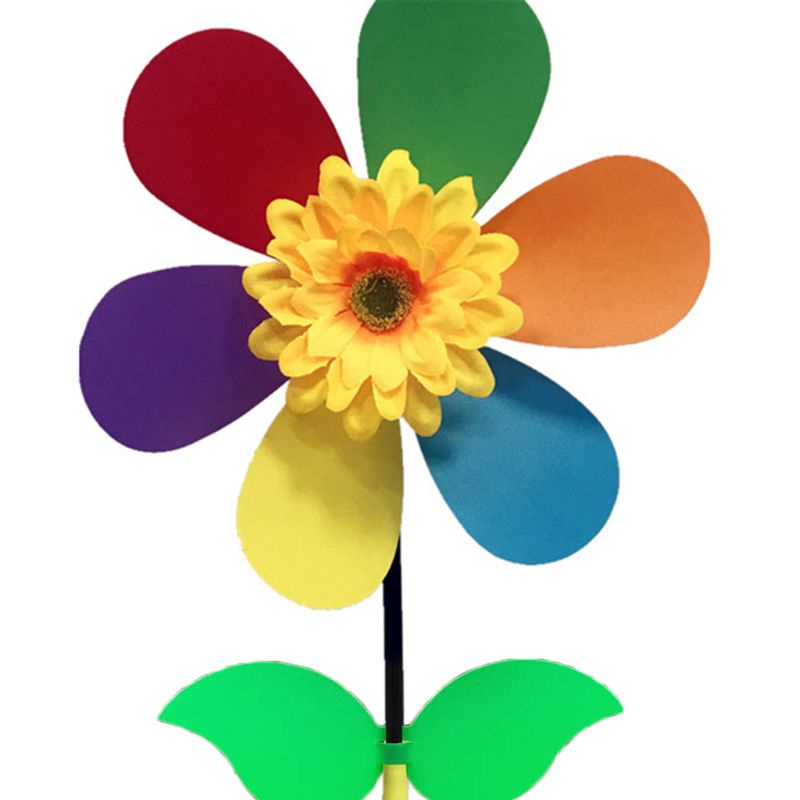 Mary Colorful Sunflower Windmill Wind Spinner Kincir Kincir Taman Dekorasi Halaman Mainan Anak DIY