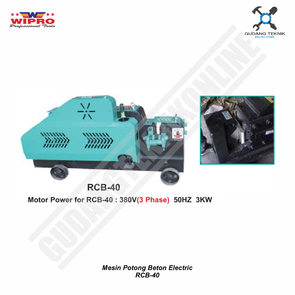 Mesin Potong Beton Electric WIPRO RCB-40 / Rebar Cutter Pembengkok Beton Electric WIPRO RCB40 -  RCB 40 WIPRO