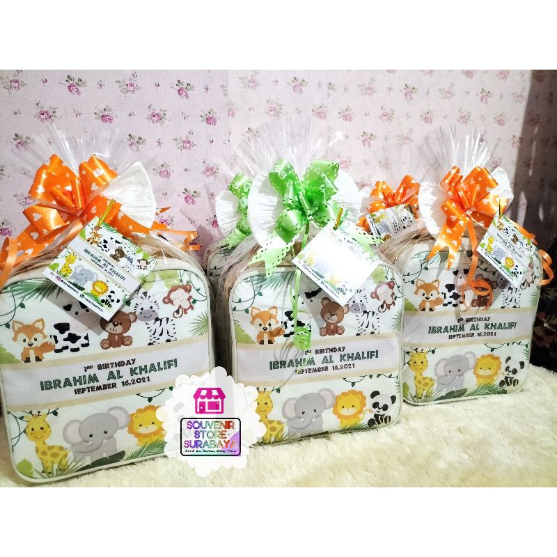 Souvenir Ultah Tas / Eggbag Custom / Tas ransel 3in1/ Tas Mini Custom / Paket ultah anak