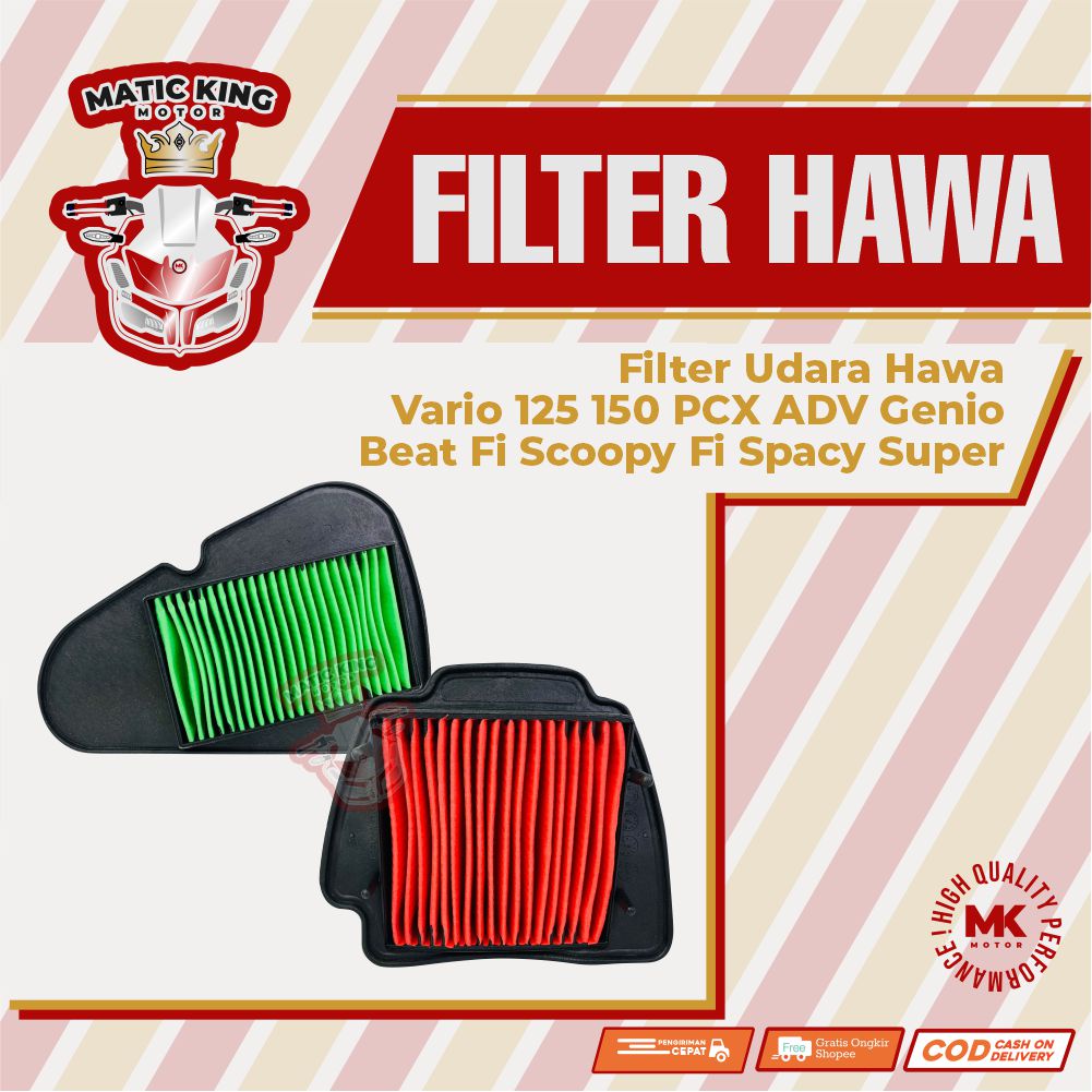 Filter Udara Hawa Vario 125 150  PCX ADV Genio Beat Fi Scoopy Fi Spacy Super