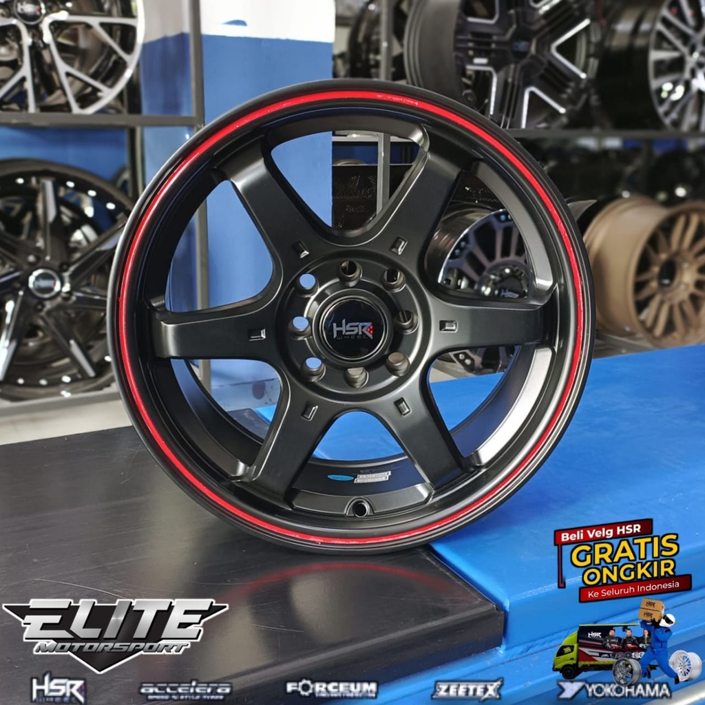 Velg HSR Model TE37 Ring 16x7 Lubang 4x100 4x114 Velg Mobil Calya Sigra