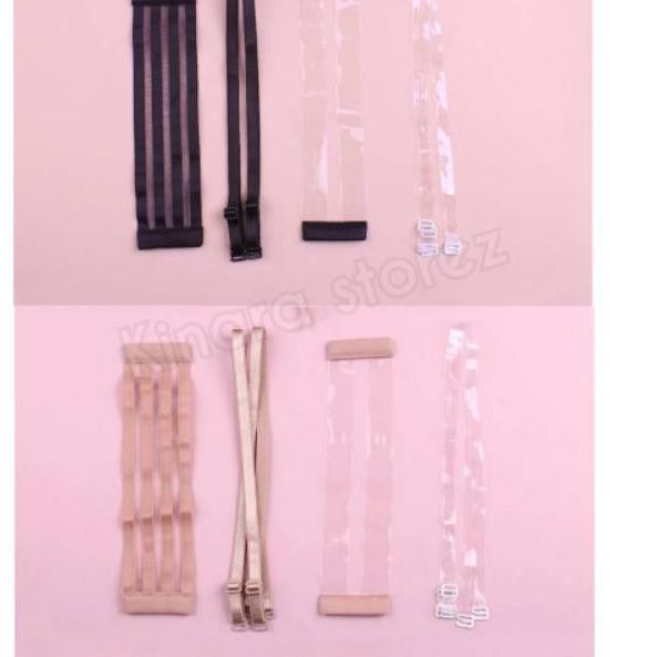 Kinarastorez - Tali belakang bra seamless strapless transparan isi 4pcs