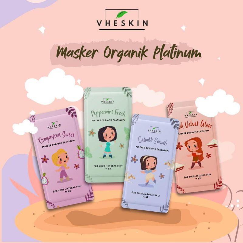MASKER ORGANIK PLATINUM BY VHESKIN // Order 3pcs dan 5pcs mix variant FREE SPATULA