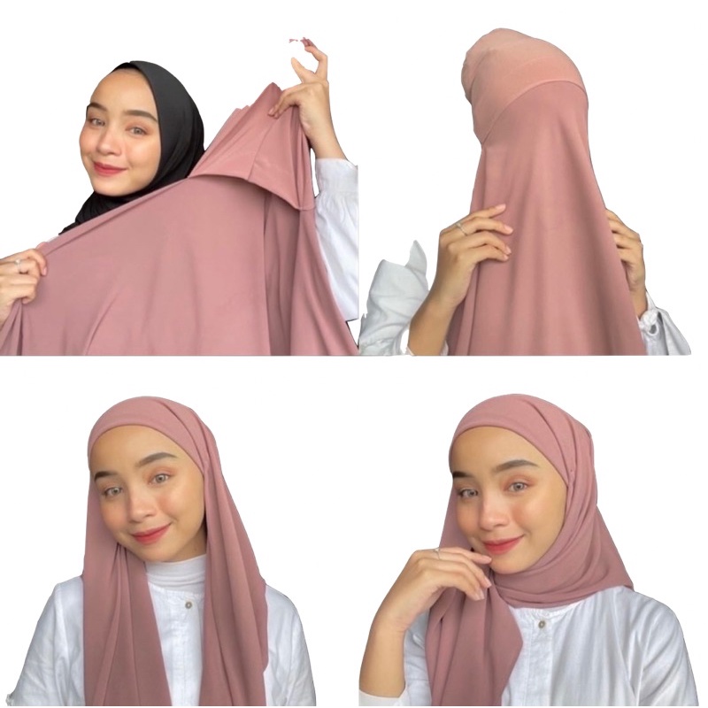 PASHMINA + INNER 2IN1 BISA BOLAK BALIK / PASMINA LESTI /  INSTAN /  CERUTY BABY DOLL