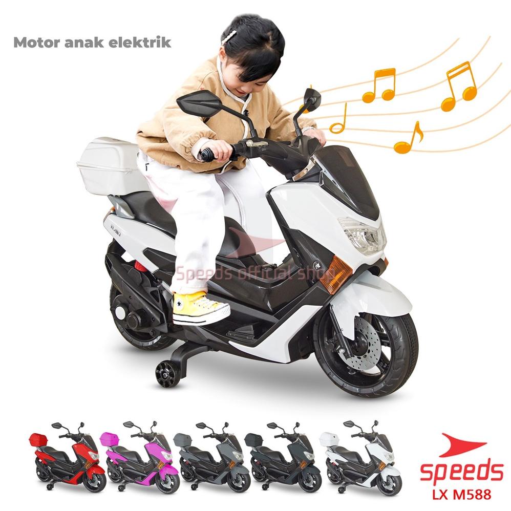 Mainan Anak Motor Aki Mainan Motor Motoran Sepeda Motor NMAX Aki Mainan Anak Ban Karet Original M588