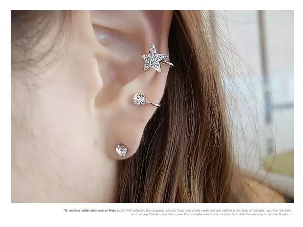 MORYMOSHI A62 Anting Tusuk Bintang Stud Cluff Fashion Wanita Korea Murah