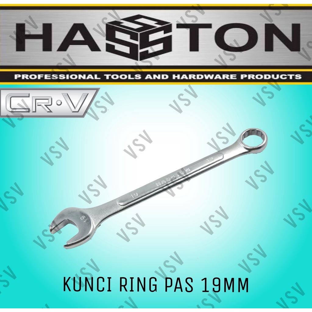 HASSTON Kunci Ring Pas 19mm Combination Wrench 19mm Ringpas 19mm Spanner