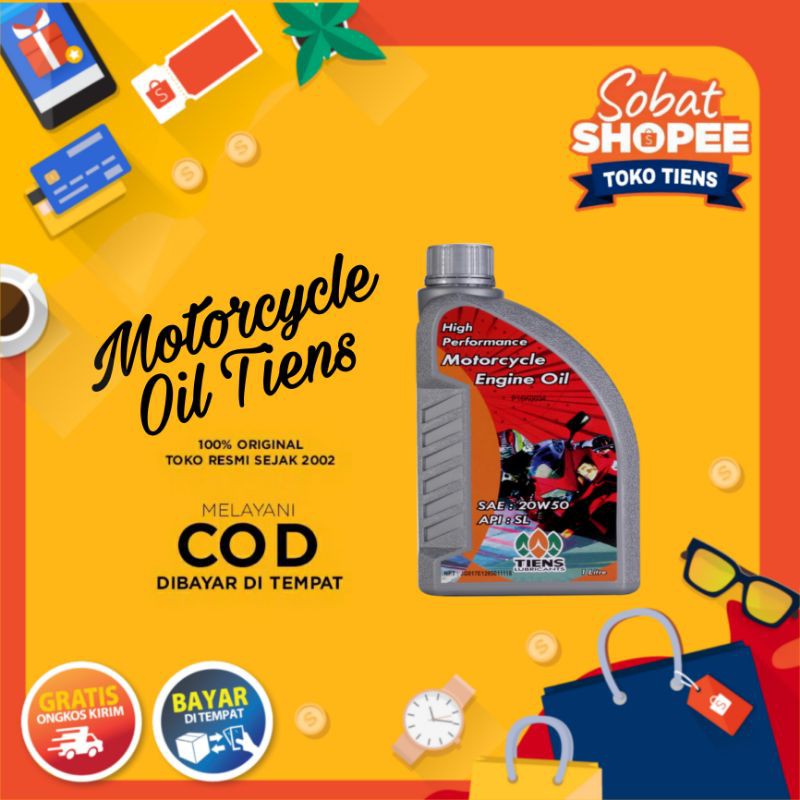Motorcycle Oli Tiens PremiumHIGH PERFORMANCE MOTORCYCLE ENGINE OLI MOTOR TIENS ISI 1 LITER