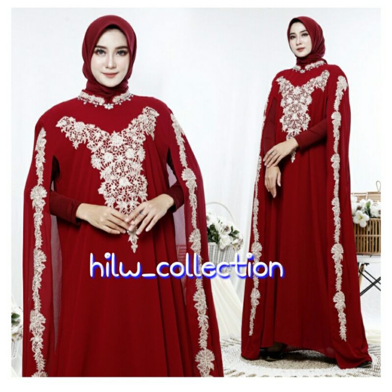 GRATIS MANSET GAMIS KAFTAN KANAYA | KAFTAN PESTA GAMIS MUSLIM BAHAN CERUTI by HILW_COLLECTION