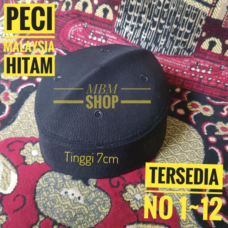 Kopyah Hitam Peci Hitam Songkok Hitam Malaysia