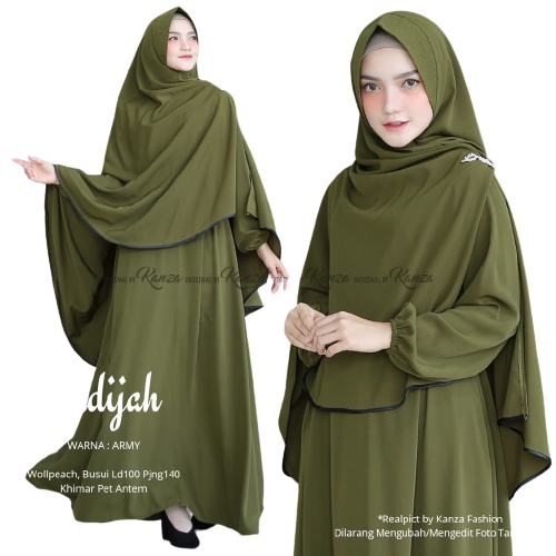 Baju Gamis Khadijah Syari Set Hijab Cringkle