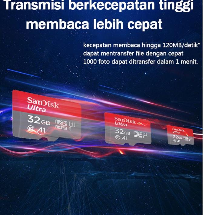 ☇ Sandisk Memory Card 8GB/32GB/64GB/128GB/256GB/512GB CLASS 10 100Mbps Micro SD Kartu Memori sd card