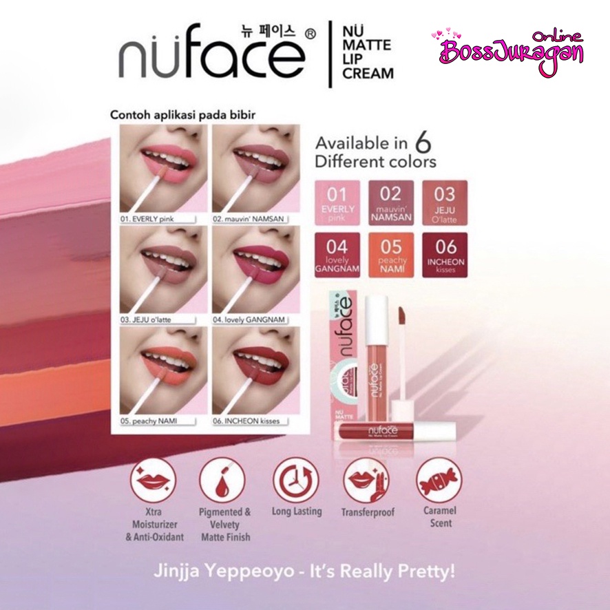 (BOSS) (4gr) Nuface Nu Matte Lip Cream | Nu face Lipstick Cair