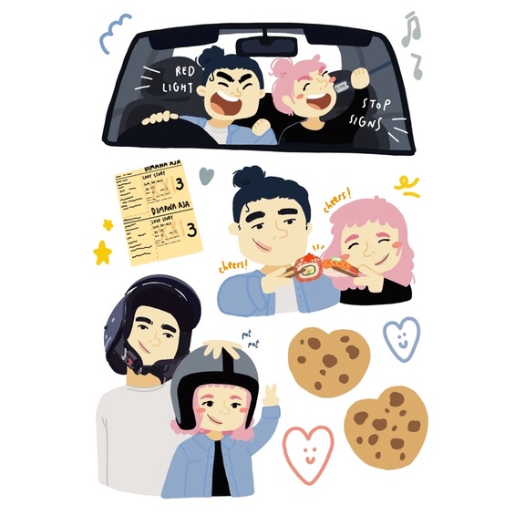 

sticker sheet date bucin cinta pacar ayang