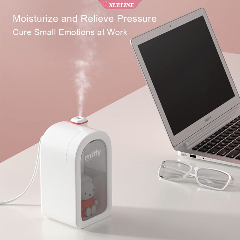 Miffy X MIPOW 380ml Humidifier Pelembab Udara Aromaterapi Essential Oil Motif Kartun Lucu Dengan Lampu LED