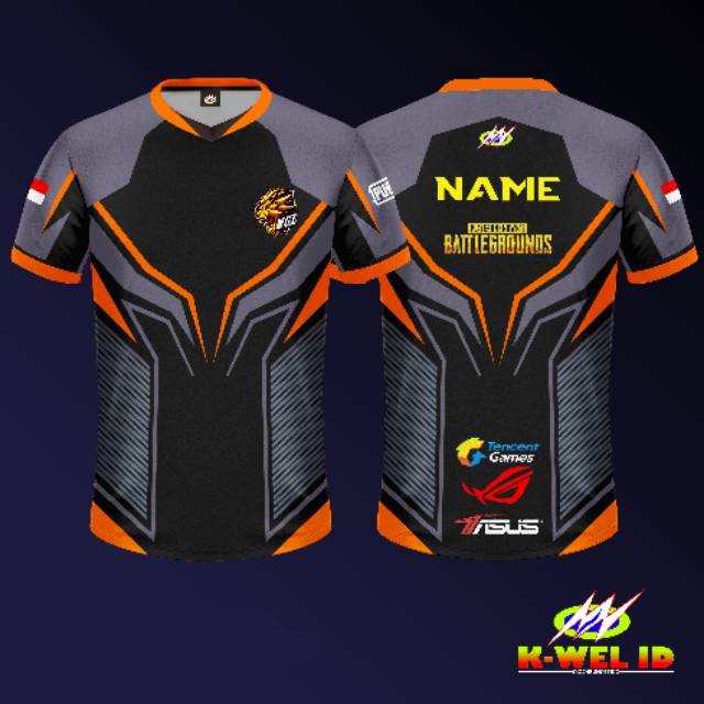 Custom baju jersey gaming tim free fire , pubg, mobile legends