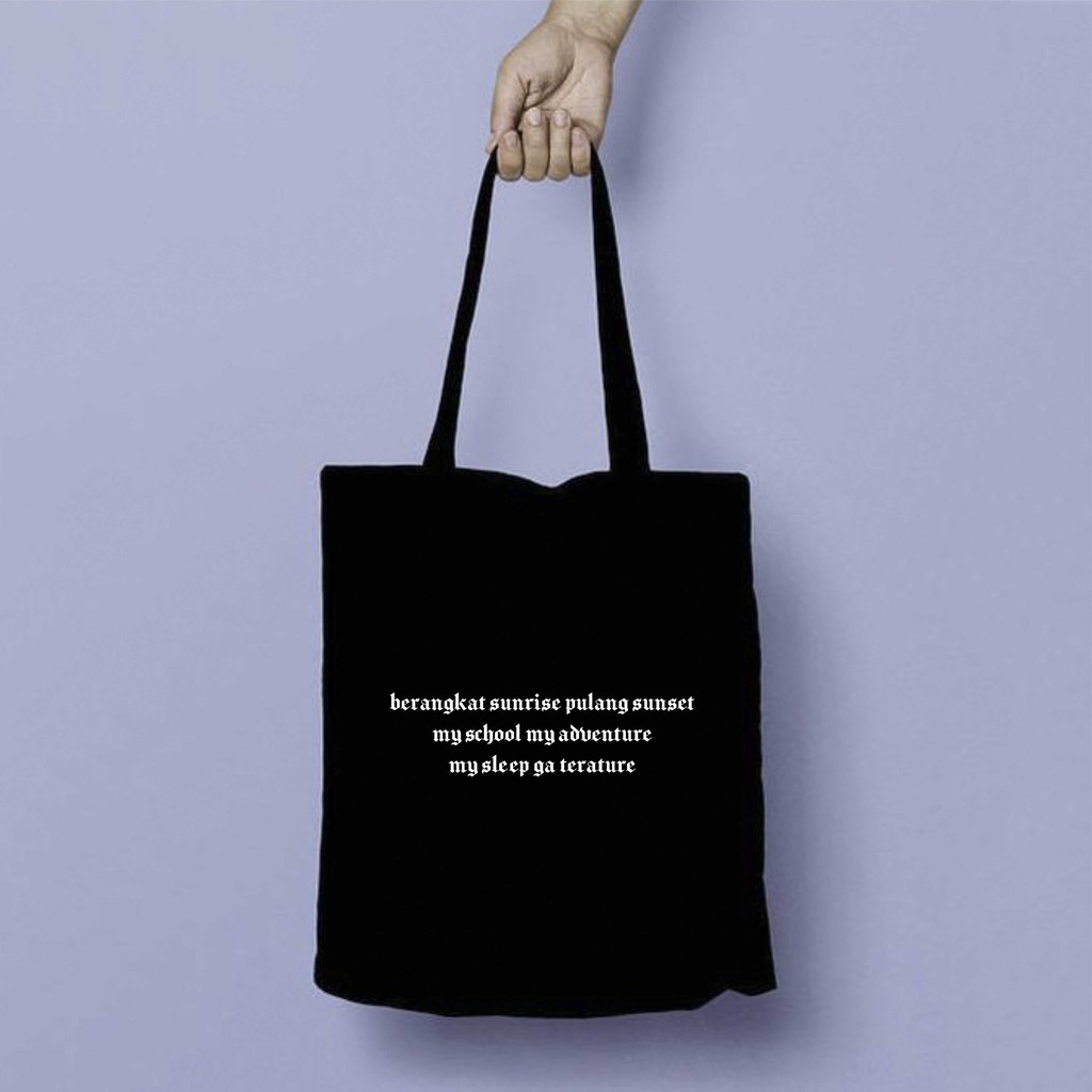 TOTE BAG TOTEBAG TAS JINJING TAS KAMPUS BAND MUSIK TUMBLR KATA KATA