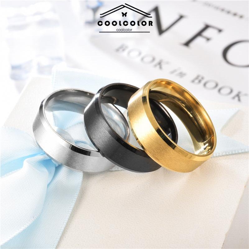 COD✨Cincin Titanium Steel Pria Korea Anti Luntur Aan Anti Karat Vintage Fashion Rings Hitam Emas  Impor Murah Aksesoris Perhiasan