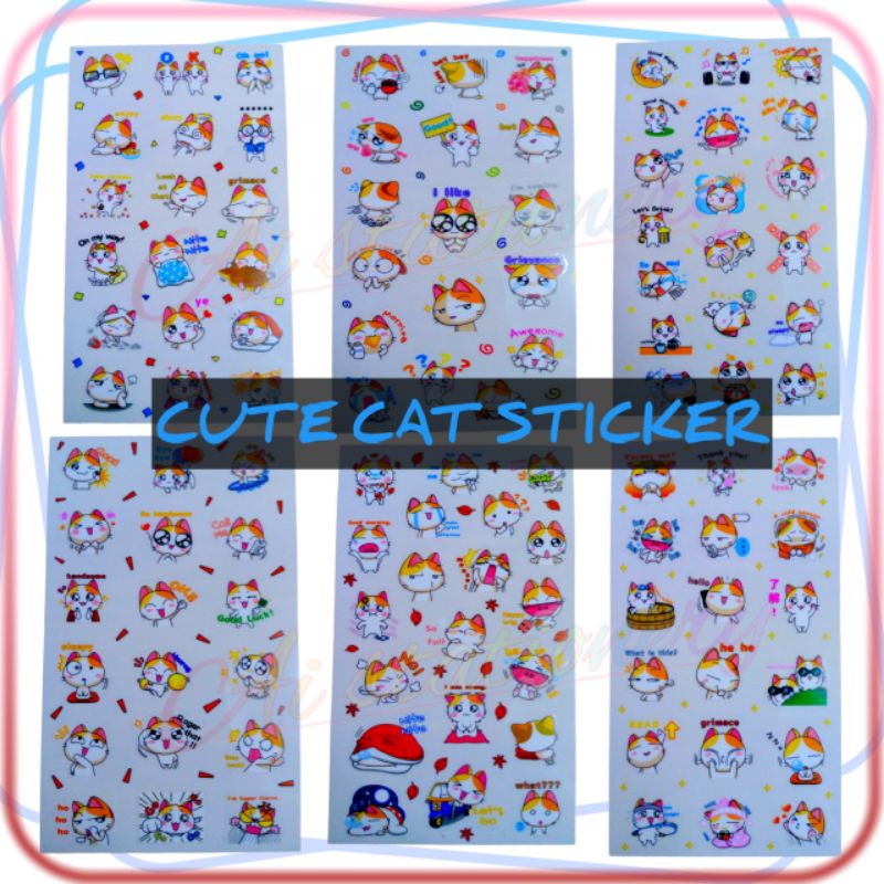 

AI'S - STIKER KUCING LUCU 2 LEMBAR / CUTE CAT STICKER / STIKER KISS CUT / STIKER JOURNAL DAN LEPTOP