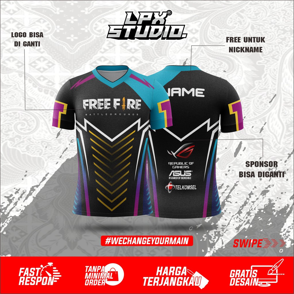 Jersey Kaos Guild Free Fire | Bisa Cod Free Name Set