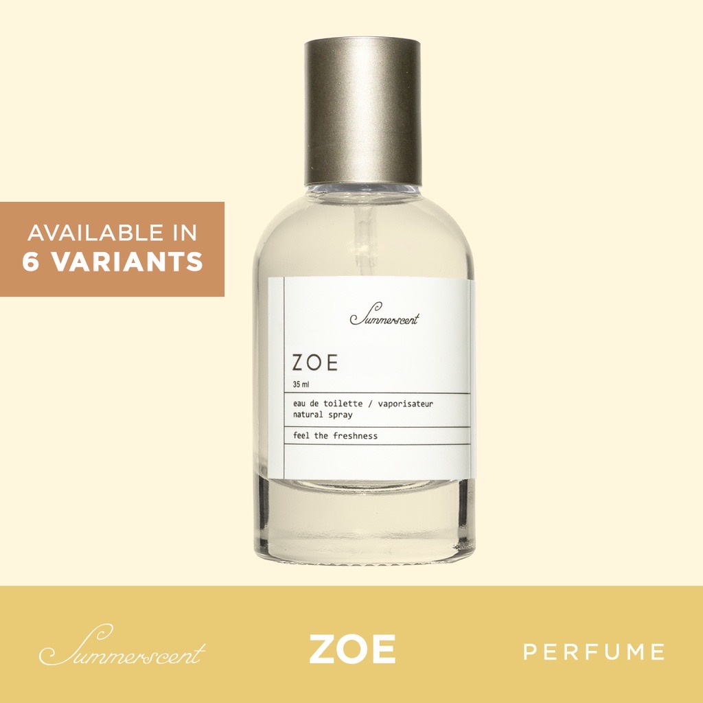 Parfum Summerscent Zoe EDT 35 ml BPOM Unisex Untuk Pria Wanita Wangi Mewah Tahan Lama