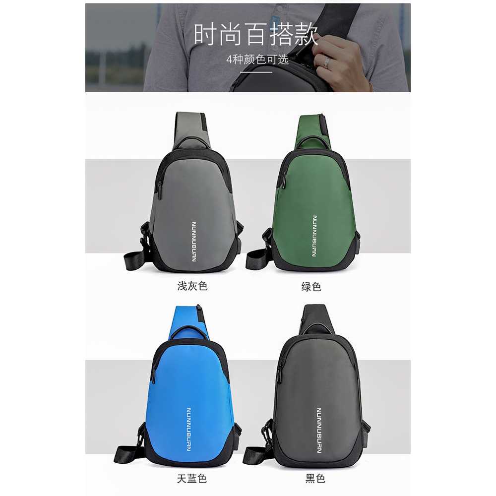 Nunnuburn Tas Selempang Sling Bag Oxford dengan USB Charger Port - 817