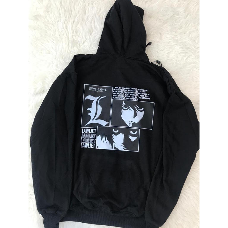 Hoodie L Lawliet Deathnote Anime Manga Premium Unisex